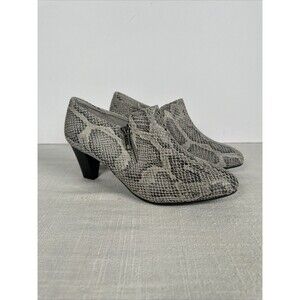 Rialto Sarina Women's High Heels Ankle Booties Sz 6.5 W‎ Block Heel Snake Print